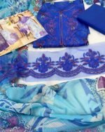 Luxury Cotton Embroidery Unstitched Three-Piece - Image 2