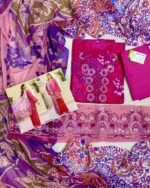 Luxury Cotton Embroidery Unstitched Three-Piece - Image 2