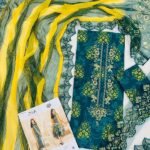 Luxury Cotton Embroidery Unstitched Three-Piece